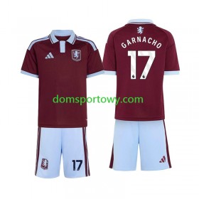 Koszulka Aston Villa Alejandro Garnacho 17 Dziecięcy Domowe Koszulki Piłkarskie 2026-2027 Krótki Rękaw